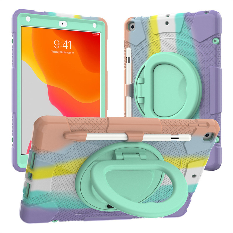 For iPad 10.2 2021 Silicone Bracelet Portable Bracket Drop-resistant Flat Case Strap Children's Protective Case For iPad 10.2 2021 Silicone Bracelet Portable Bracket Drop-resistant Flat Case Strap Children's Protective Case
