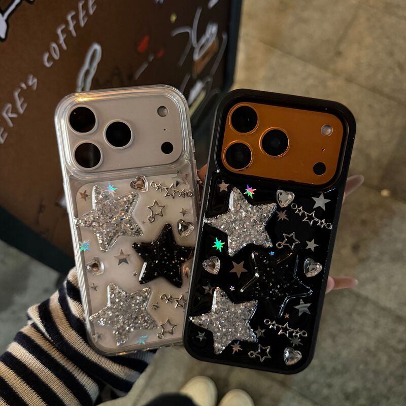 Ins Sweet Cool Metal Star Phone Case Suitable for Apple 17Promax Iphone16/15Pro Protective Cover Air