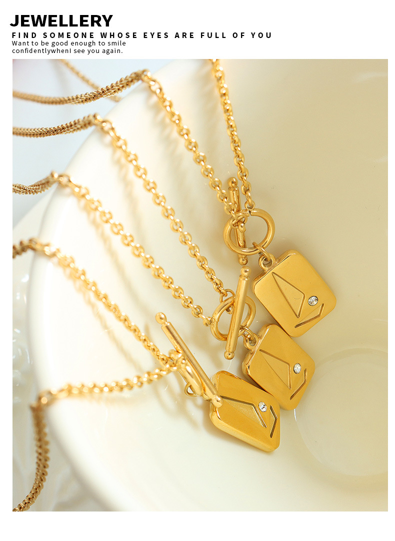 ins wind OT fibbia pendente quadrato triangolare zircone intarsiato collana geometrica titanio acciaio K oro catena clavicola unisex_voghion.com