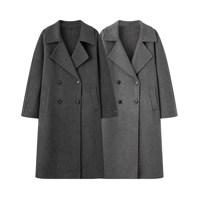 2025冬季新款时尚百搭宽松显瘦中长款双面呢外套女39FA570081