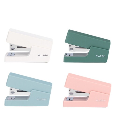 Deli stationery mini stapler creative simple gradient color student test paper stapler office document binding machine