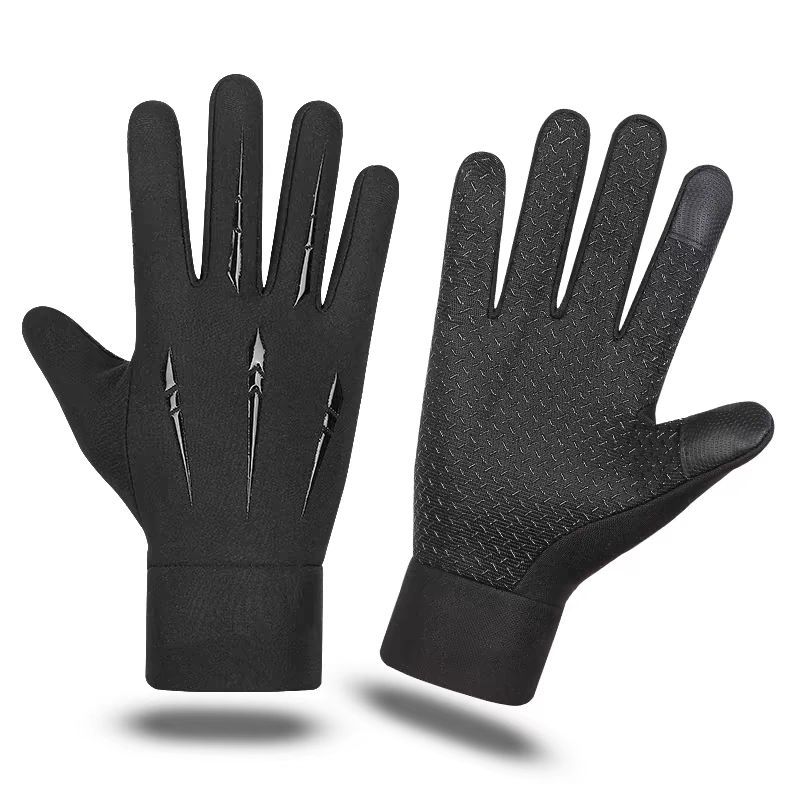Guantes de cuero para hombres de invierno a prueba de viento, impermeable, guantes de motocicleta caliente, pantalla táctil de invierno