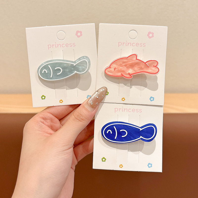 新しいかわいいガーリーハート熱帯魚ヘアピンアセテートアクリルカモノハシクリップ前髪ヘアサイドクリップイン帽子|undefined