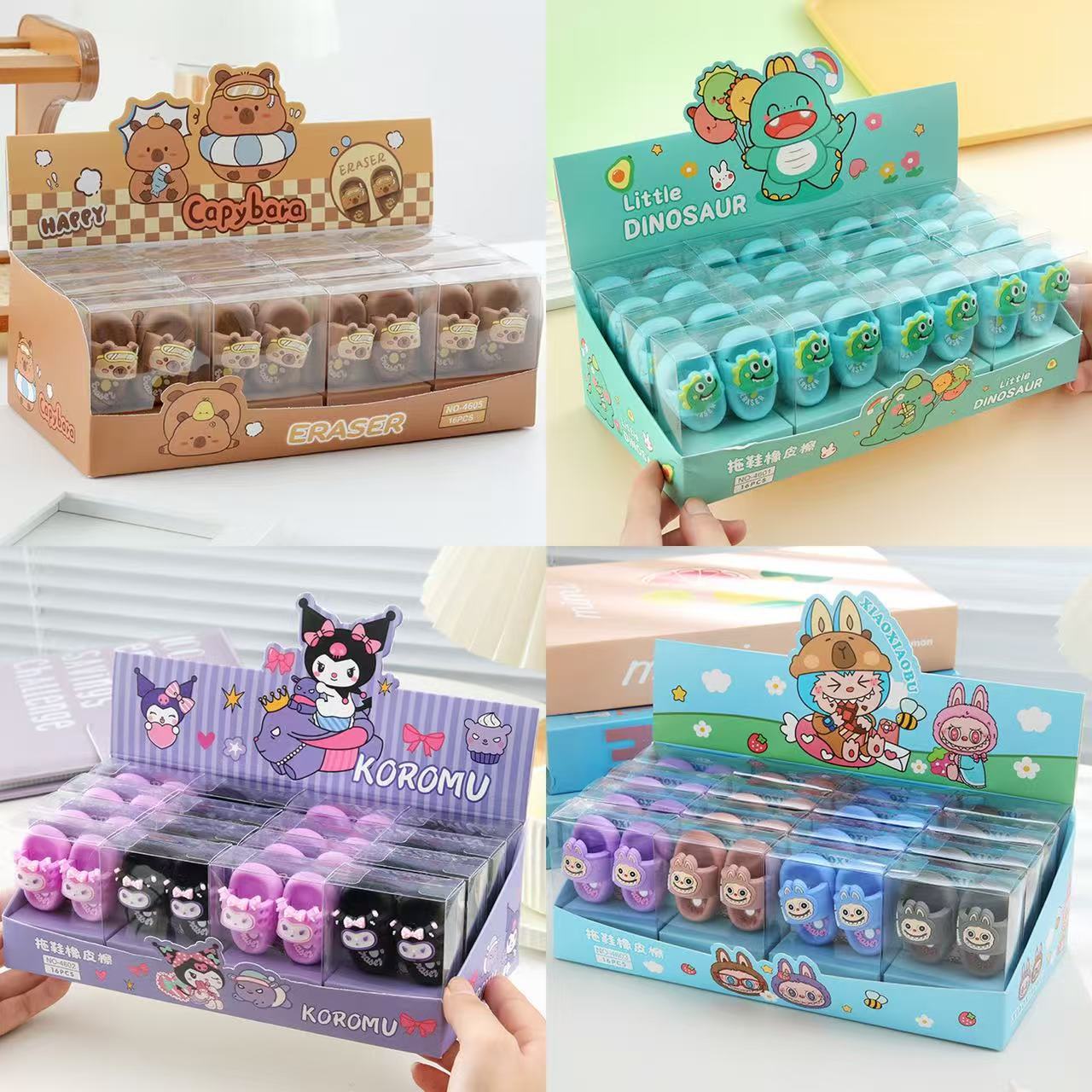 popular creative slippers eraser cute good-looking slippers eraser independent packaging primary school student learning stationery