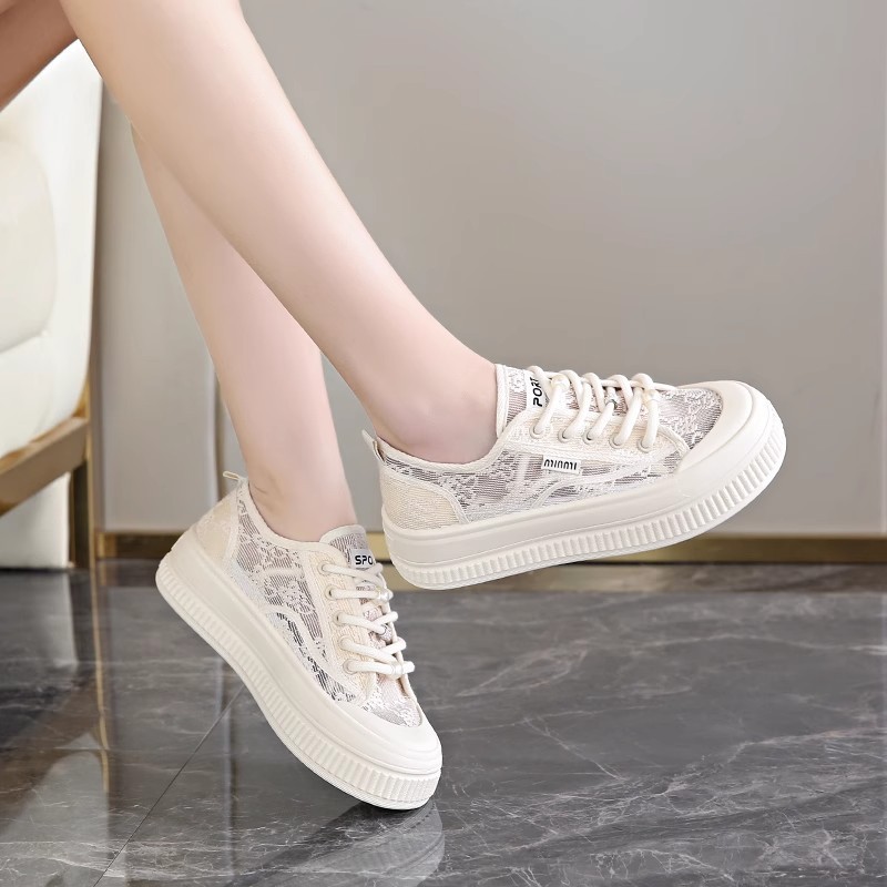 Zapatos de mujer de verano ventilados zapatos de malla de moda 2025 zapatos de pescador zapatos de suela gruesa zapatos delgados zapatos de mujer