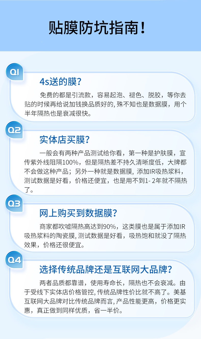 Meiji Car Film, Car Window Film, Explosion-Proof Film, Sun Protection and Heat Insulation Film, Front Windshield Film, V Series for the Whole Car