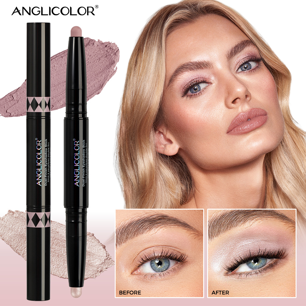 Cross-Border Hot-Selling Double-Ended Eyeshadow Stick, Pearlescent and Matte, Long-Lasting Color, Waterproof and Sweat-Proof, Wholesale in Stock