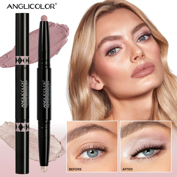 Cross-Border Hot-Selling Double-Ended Eyeshadow Stick, Pearlescent and Matte, Long-Lasting Color, Waterproof and Sweat-Proof, Wholesale in Stock