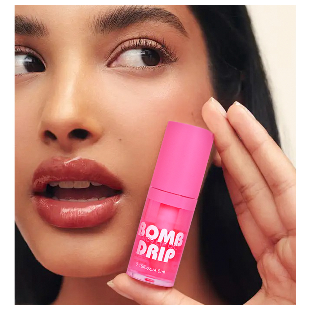 Cross-border e-commerce logo-free hydrating lip oil, light-toned liquid lip gloss, large brush lip oil, lip care undefined
