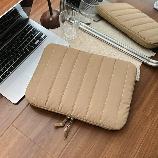Korean-Style Simple Tablet Storage Bag, Ins Japanese-Style Solid Color Striped Versatile iPad Inner Sleeve, 14inch Notebook Bag
