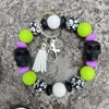 Silica gel beaded bracelet with tassels, keychain, suitable for import, halloween