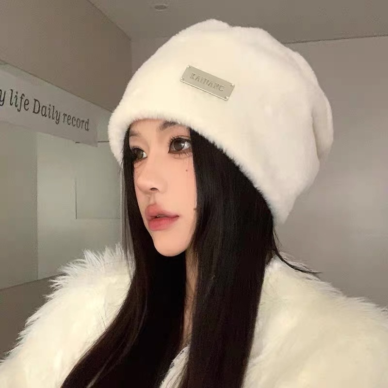 月子帽产后秋冬女2025新款保暖包头套头冷帽显脸小护耳毛绒堆堆帽|undefined
