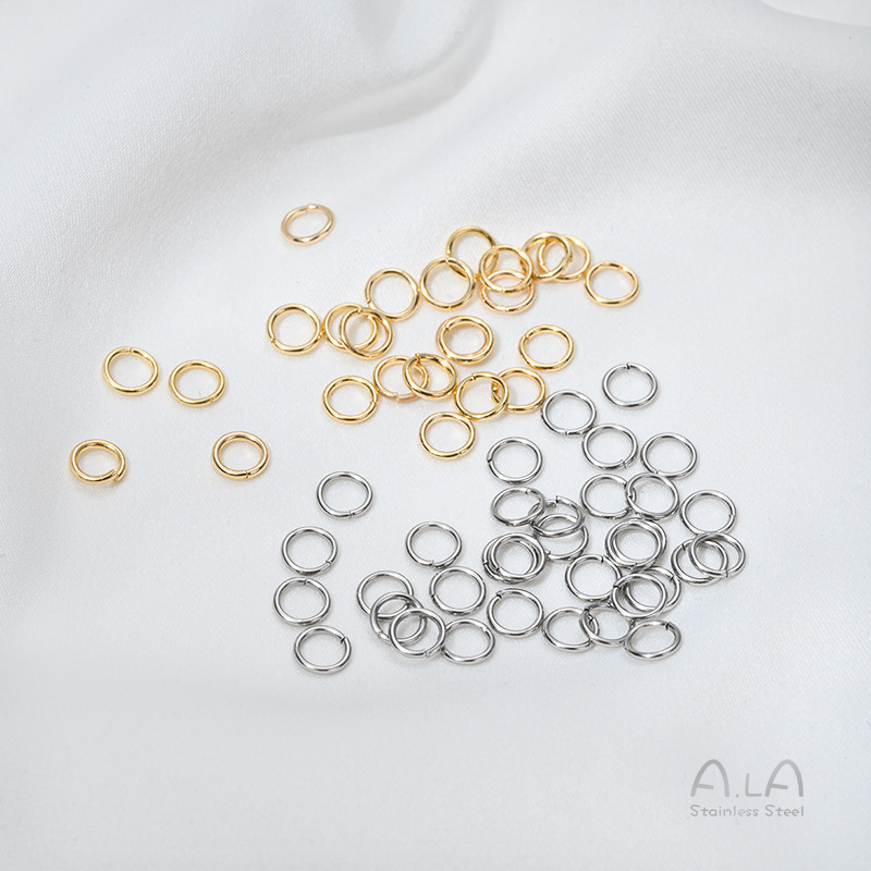 Titanium Steel Non-Fading Open Ring Opaque Steel Breakable Connecting Ring DIY Handmade Connecting Buckle Ring Jewelry Material Titanium Steel Non-Fading Open Ring Opaque Steel Breakable Connecting Ring DIY Handmade Connecting Buckle Ring Jewelry Material
