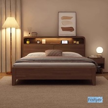 琅誉嘉实木135主卧室米米经济型纯1现代简约5北欧全实木床双人婚