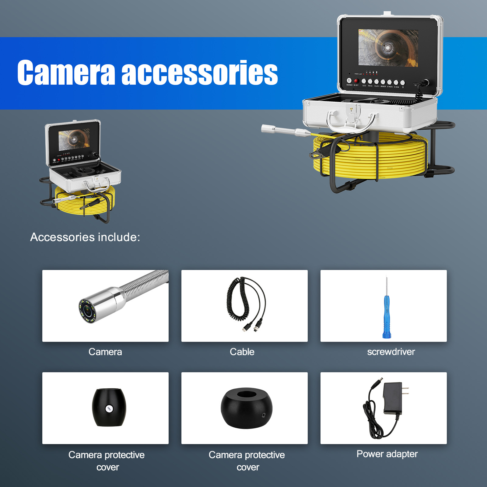 AHD endoscope, 1080P HD, 7 inch, 17-23mm probe
