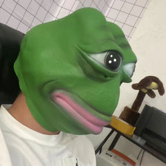 New Halloween Latex Animal Headgear Lonely Frog Funny Mask Frog Headgear Props for Video Shooting 