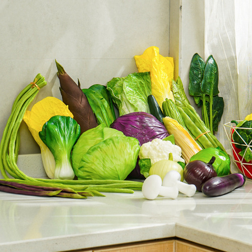Bulk wholesale fake vegetables early education props studio shooting props window display decorations fake cabbage radish fake vegetables