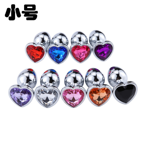 Heart-shaped metal butt plug, men's and women's masturbation sex toys, metal anal plug, anal expansion device, adult products