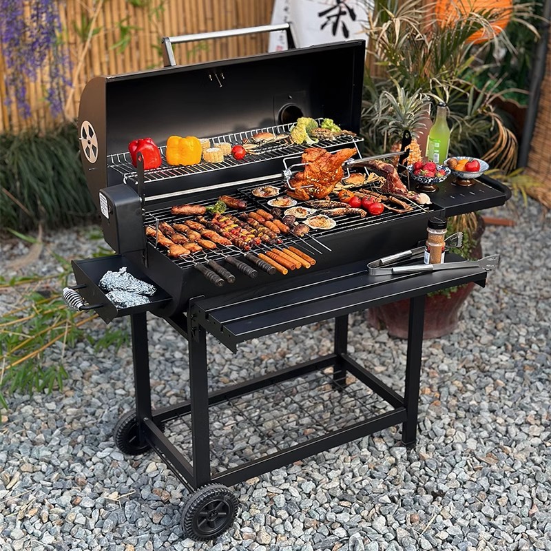 Parrilla artesanal al aire libre casa patio parrilla de carbón americano parrilla de jardín familiar parrilla al aire libre