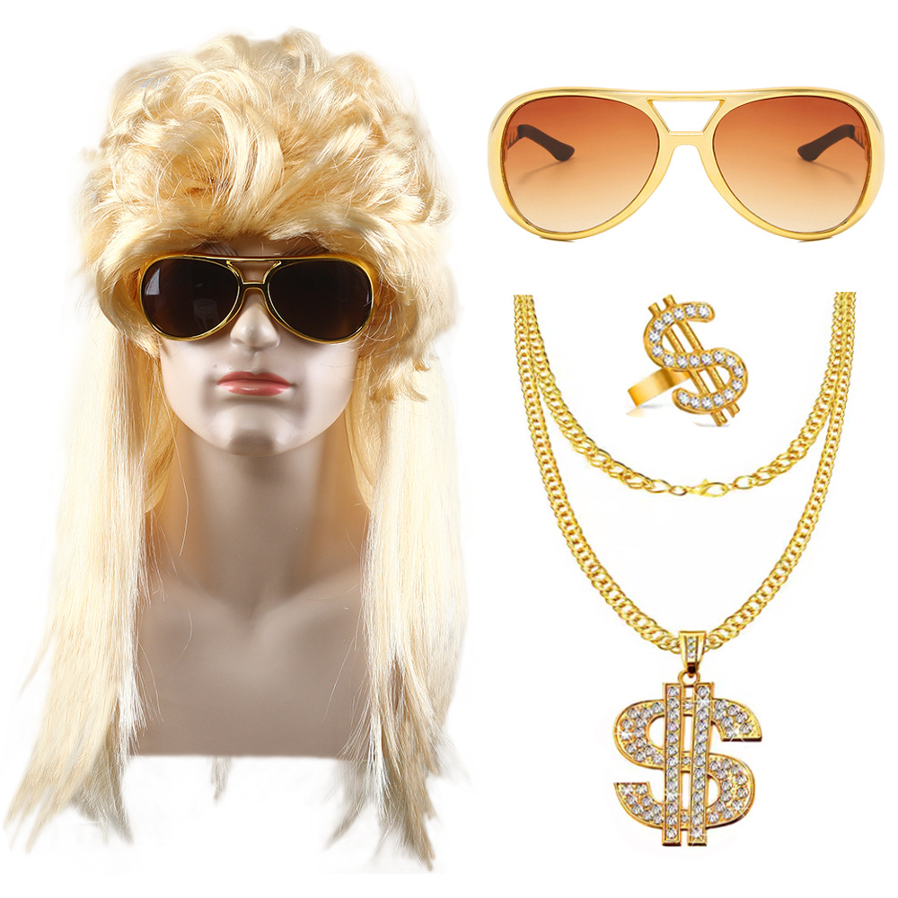 Golden Punk Tea Cat Dollar Open Ring Dollar Necklace