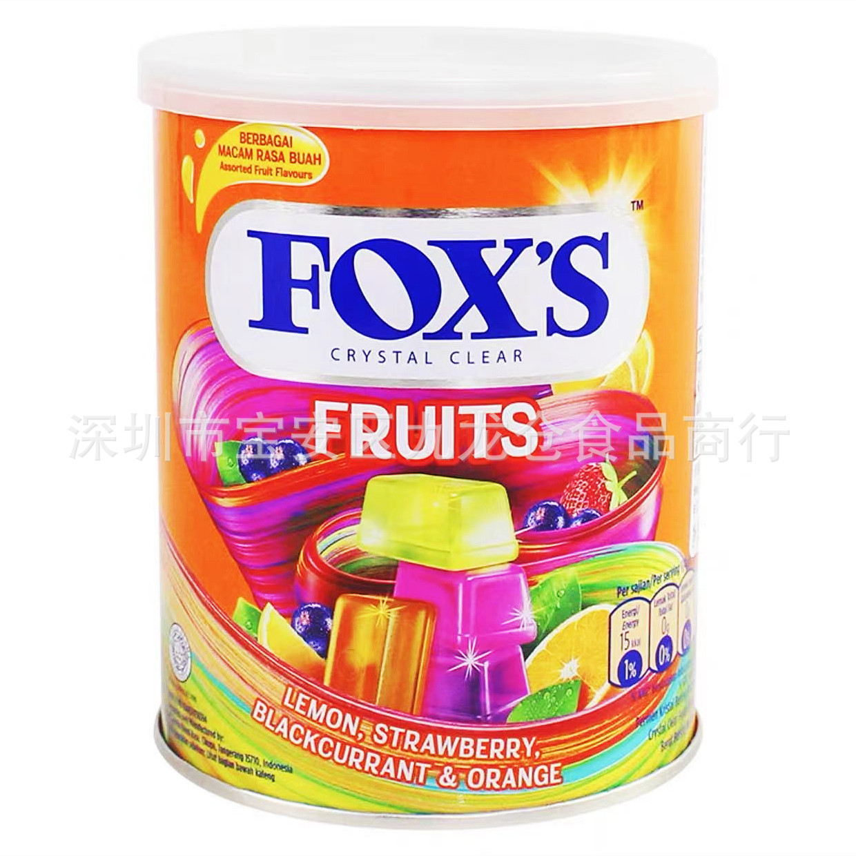 批发 印尼进口FOX'S霍士什锦水果味水晶糖水果硬糖果休闲零食180g