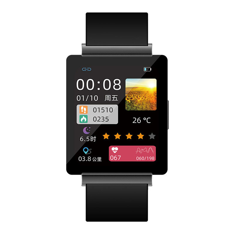 Cross-border new KS01 Smart Watch heart rate temperature monitoring information push pedometer smart bracelet sports watch