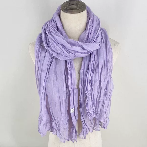 Solid Color Created Cotton and Linen Scarf Artistic All-match Created Scarf Women's Spring and Autumn Soft Breathable Silk Scarf Warm in Autumn and Winter