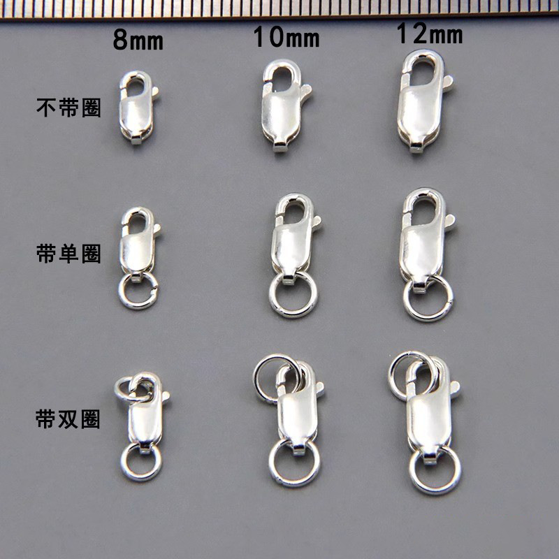 S925 Sterling Silver Square Clasp Spring Clasp Lobster Clasp Connector Clasp Bracelet Clasp Necklace Clasp Silver Jewelry DIY Accessory Clasp Head S925 Sterling Silver Square Clasp Spring Clasp Lobster Clasp Connector Clasp Bracelet Clasp Necklace Clasp Silver Jewelry DIY Accessory Clasp Head