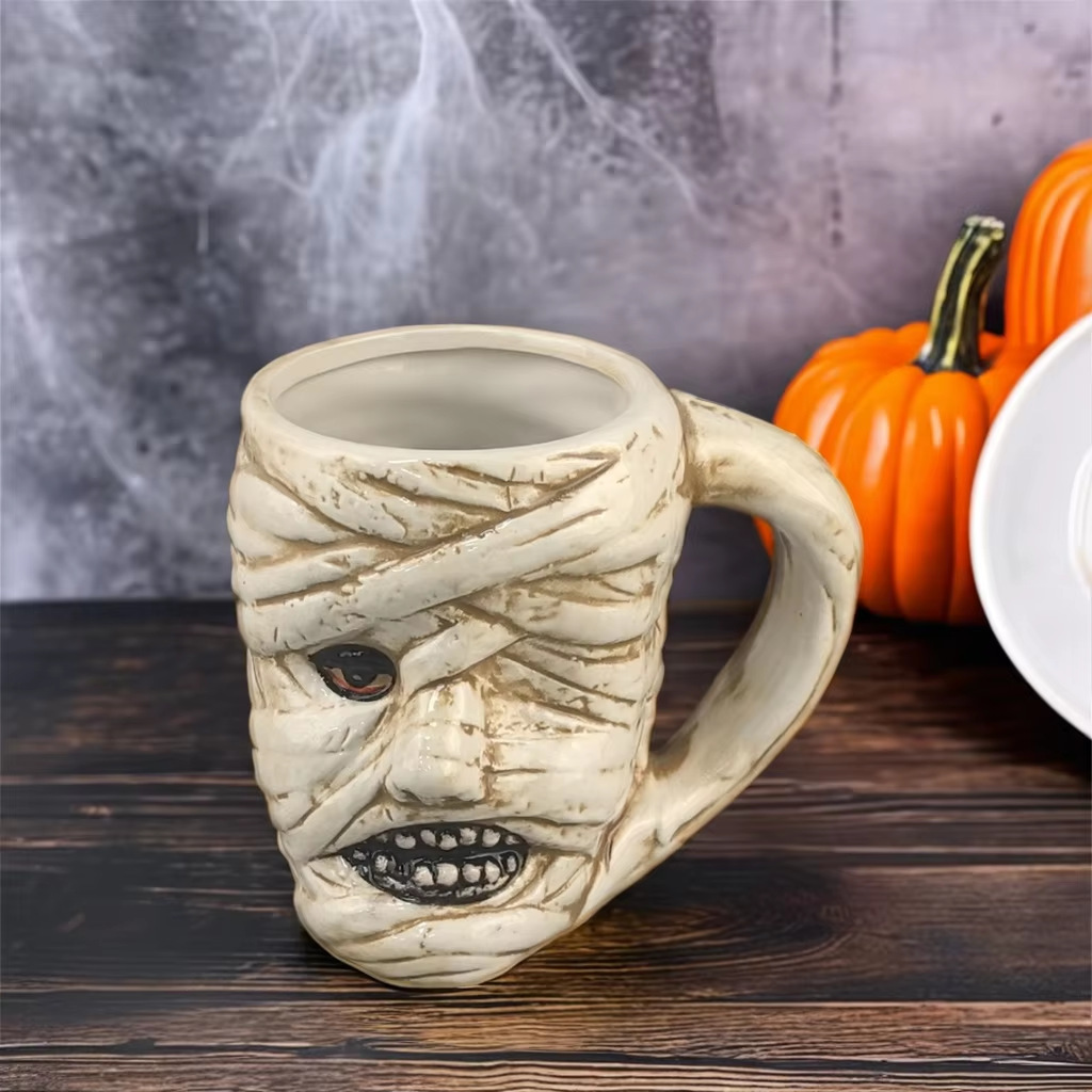 Estricta selección de tazas de cerámica momias de Halloween tazas de marcas tazas de terror estadounidenses tazas de decoración tazas de cerámica creativas