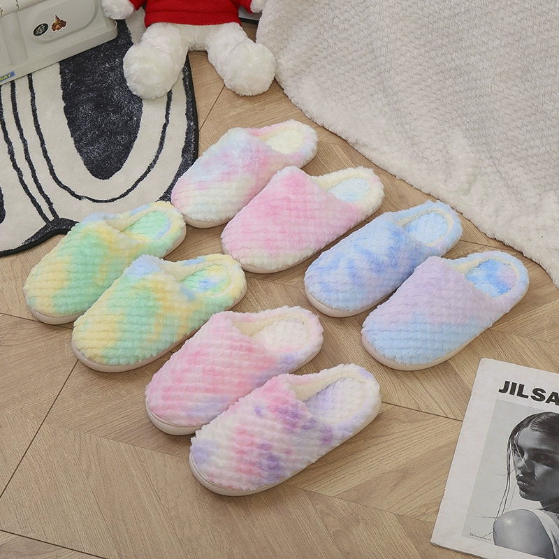 Трансграничные оптовые меховые тапочки зимний домашний теплый хлопок