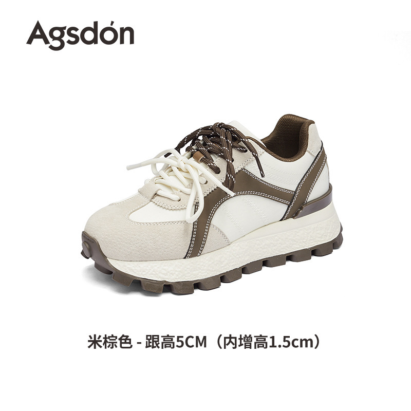 奥古狮登复古阿甘鞋女2025新款秋季厚底休闲小白运动鞋老爹德训鞋|undefined
