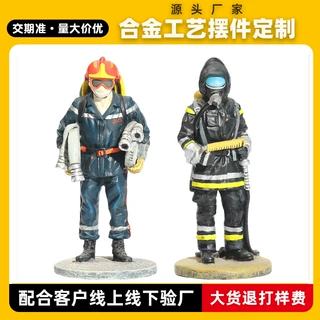 厂家定制树脂摆件PVC注塑滴胶工艺品消防员仿真人物公仔手办模型