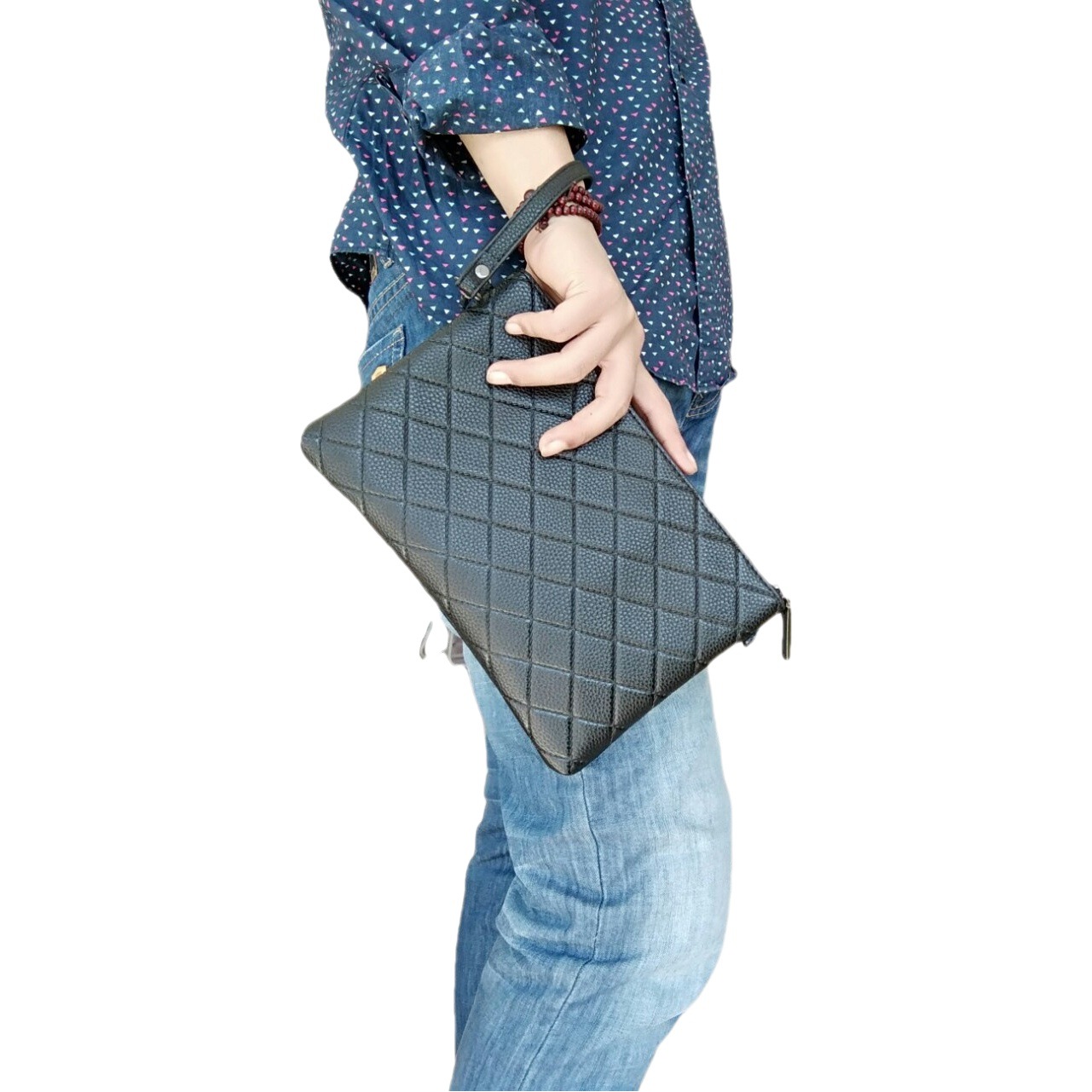 Kuaishou celebridad Wu Di Tianou mismo estilo de negocios en relieve bolso de los hombres espíritu Guy billetera bolsa social bolso de los hombres de moda