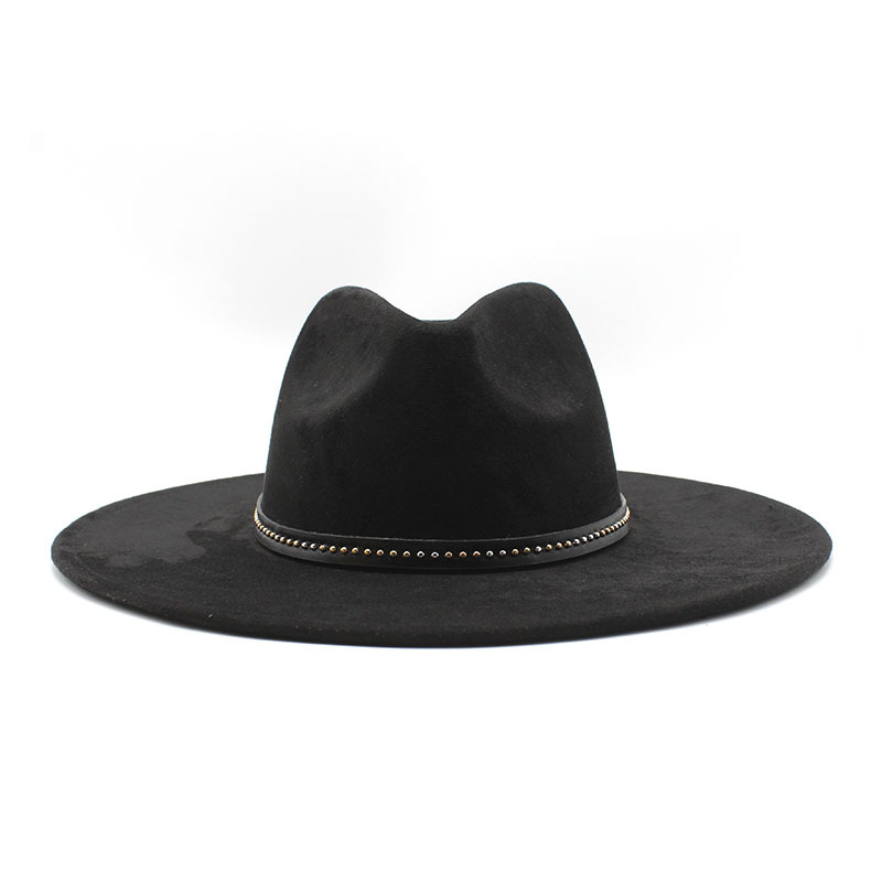 Polyester Material Solid Color Pattern Unisex Vintage Style Ethnic Style Solid Color Flat Eaves Fedora Hat