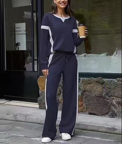 秋冬女式新款欧美休闲宽松时尚运动服舒适两件套装|undefined
