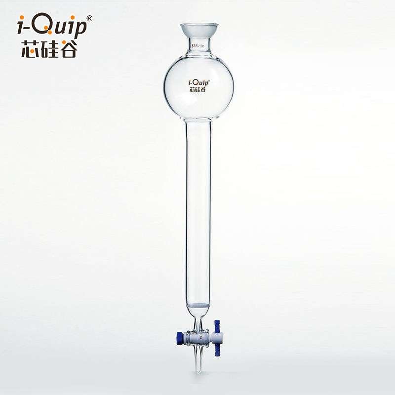 芯硅谷 C7118 球磨口具砂板存储球闪式层析柱,带四氟节门 ,材质: