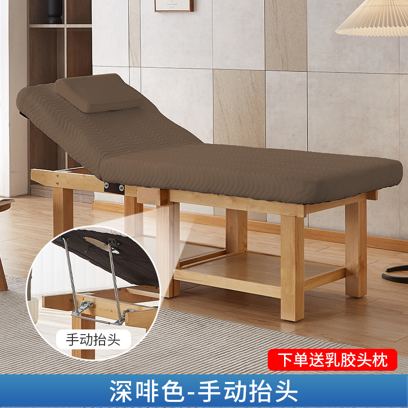Cama de masaje eléctrica de fábrica cama de belleza de madera maciza salón de belleza de látex de alta calidad tatuaje bordado cama terapia de masaje con agujero