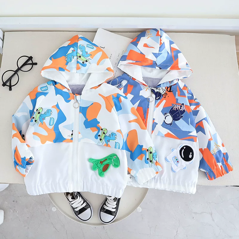 Children's autumn summer clothing, jacket for boys with hood, 2023 collection