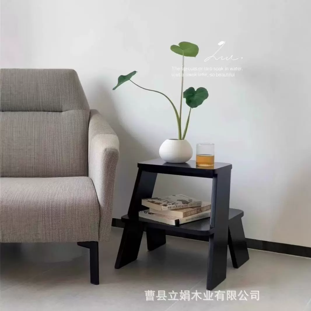 木质梯凳椅子国外设计师设计款实木家用换鞋凳多功能小板凳客