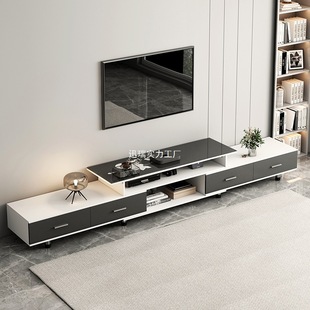TV Cabinet New Modern Simple Household Living Room Small Apartment Floor-Standing Telescopic Coffee Table TV Cabinet