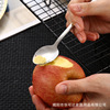 Apple, scalloped fruit spoon stainless steel for baby, handmade