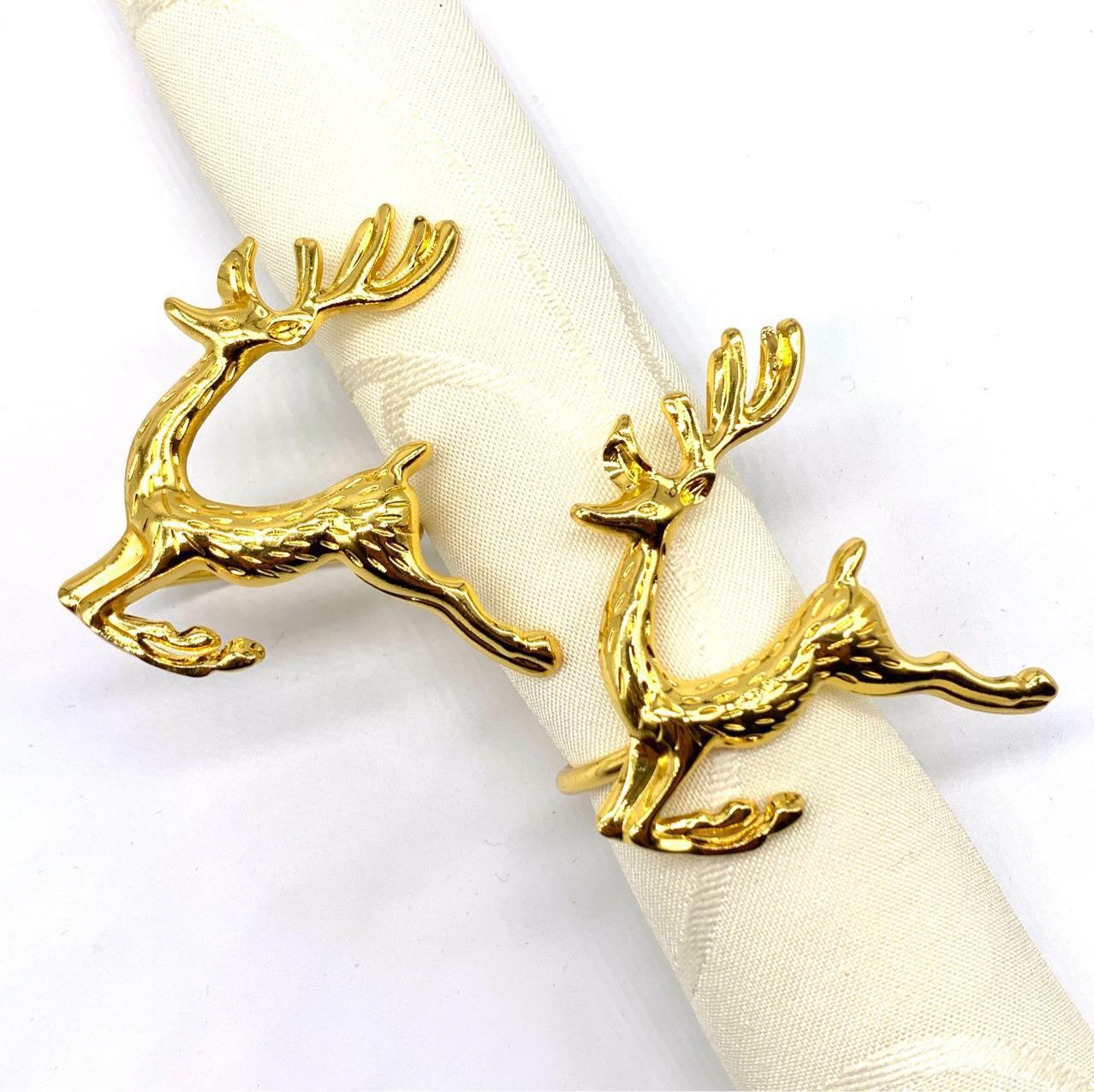 厂家直销热卖圣诞小鹿款餐巾扣金属餐巾圈餐桌餐巾环饰品摆件