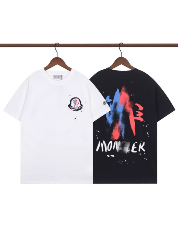 メンズモン半袖Tシャツ2025夏モン口新作ラウンドネックTシャツトレンディなプリント半袖通気性メンズトップス|undefined