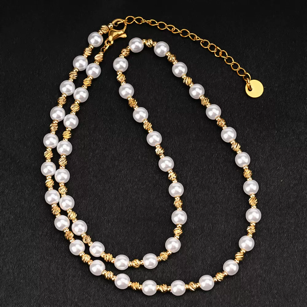 【INSS·GG】气质轻奢欧美时尚简约小众高级感不锈钢珍珠项链高亮