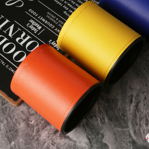 Bar KTV leather sieve cup Internet celebrity silent and noise-cancelling entertainment color cup Lychee pattern dice cup shaker cup commercial use