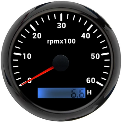 automobile instrument – 7-color backlight - 6000rpm-black-frame-black-base