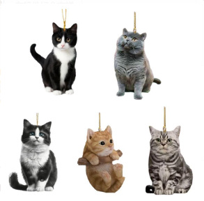 Nuevo día de San Valentín rosa gatito 2D plano acrílico llaverillo retrovisor mochila accesorios image 12