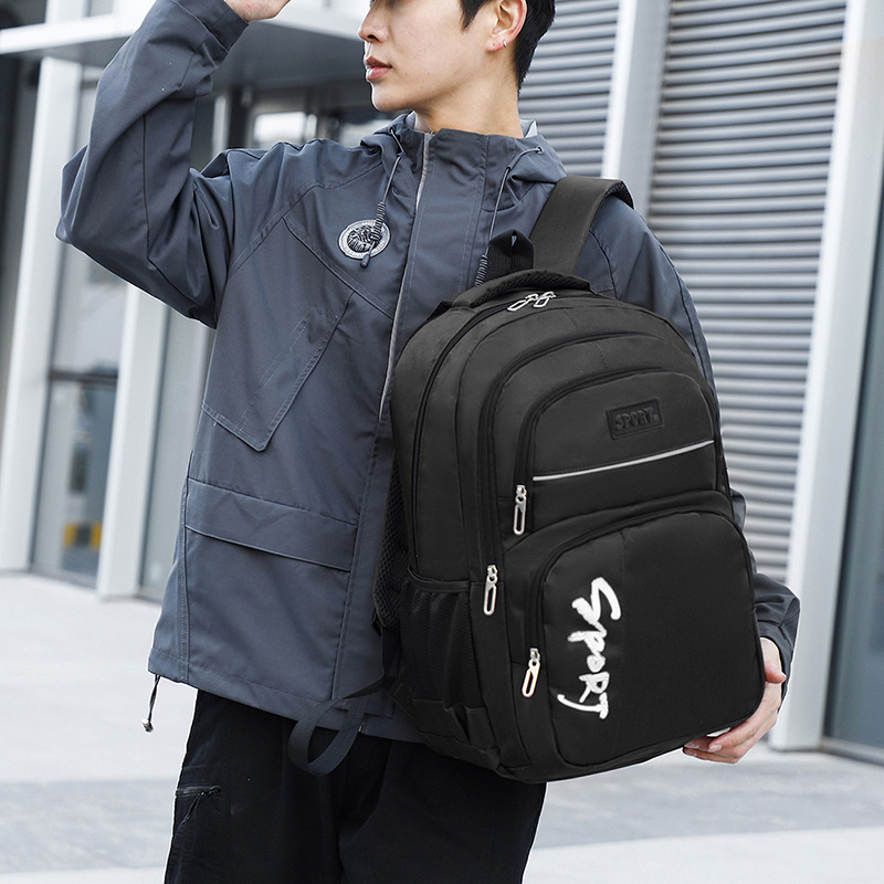 Mochila de moda de gran capacidad al por mayor de fábrica, mochila ligera y resistente al desgaste para estudiantes de secundaria y preparatoria, mochila de viaje de ocio