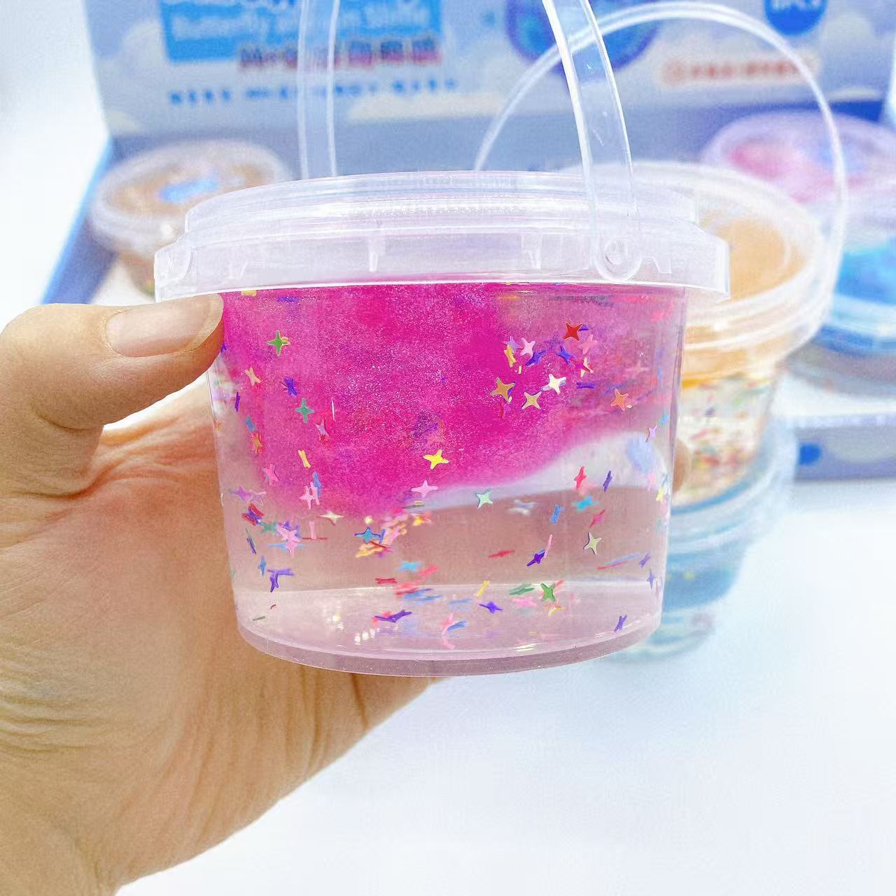Nuevo barril M + cepillo espumante pegamento de cristal barro de alto valor facial slime niños descomprimir juguetes DIY lotes manuales
