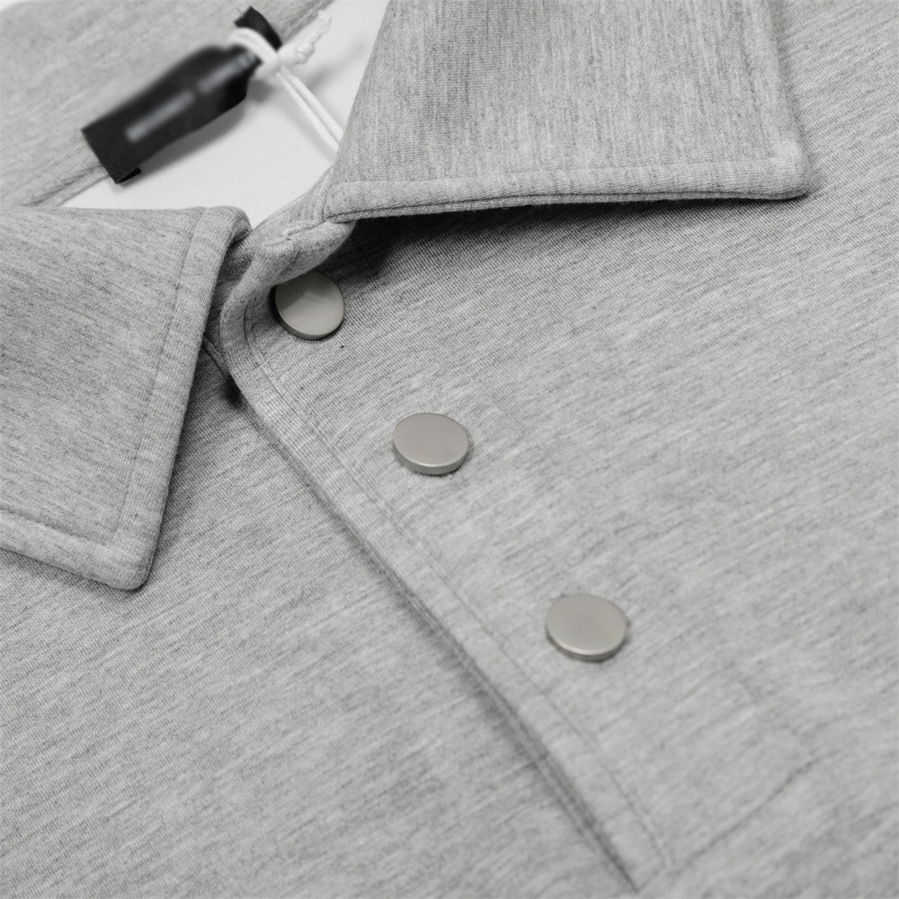 Loose Fit Versatile Solid Color Half Button Pullover Turn-Down Collar Sweatshirt Vibe Trendy American Style Spring_voghion.com